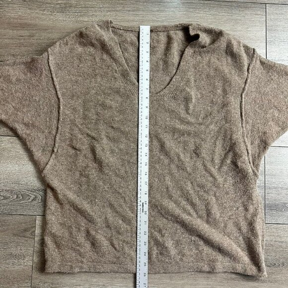 FREE People Pullover Sweater Size XS Solid Color Block Brown Tan - Picture 7 of 7